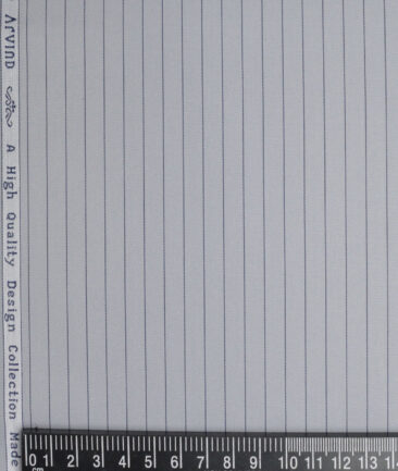 Tresca by Arvind  Giza Cotton Striped Shirting Fabric (Silver Grey)