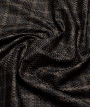 Tresca by Arvind  Giza Cotton Self Design Shirting Fabric (Black & Brown)