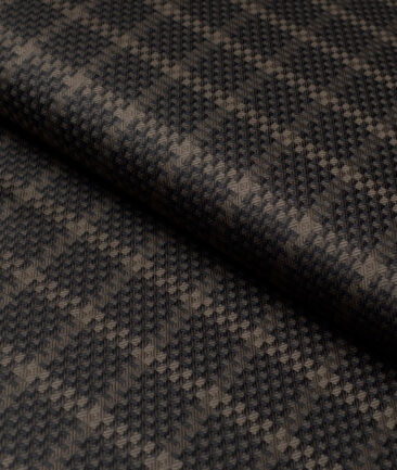 Tresca by Arvind  Giza Cotton Self Design Shirting Fabric (Black & Brown)