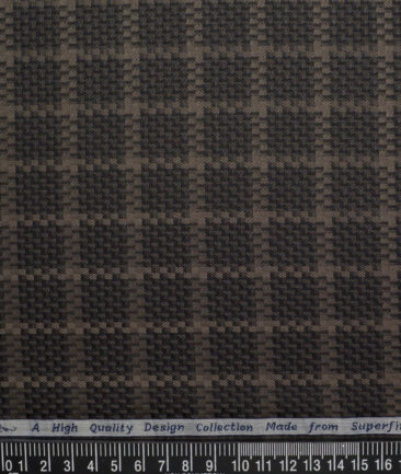 Tresca by Arvind  Giza Cotton Self Design Shirting Fabric (Black & Brown)