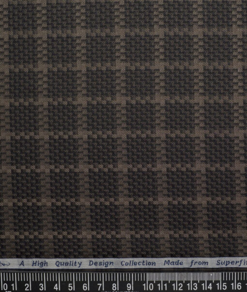 Tresca by Arvind  Giza Cotton Self Design Shirting Fabric (Black & Brown)