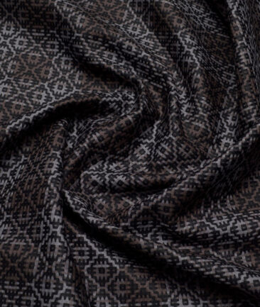 Tresca by Arvind  Giza Cotton Self Design Shirting Fabric (Brown & Grey)