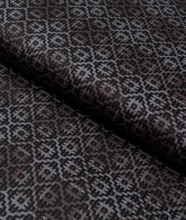 Tresca by Arvind  Giza Cotton Self Design Shirting Fabric (Brown & Grey)