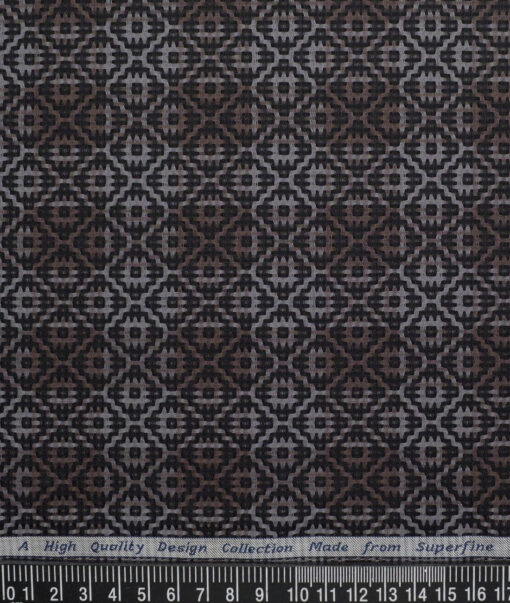 Tresca by Arvind  Giza Cotton Self Design Shirting Fabric (Brown & Grey)