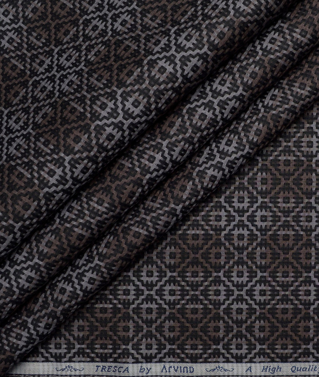 Tresca by Arvind Giza Cotton Self Design Shirting Fabric (Brown & Grey) Tresca by Arvind Giza Cotton Self Design Shirting Fabric (Brown & Grey)