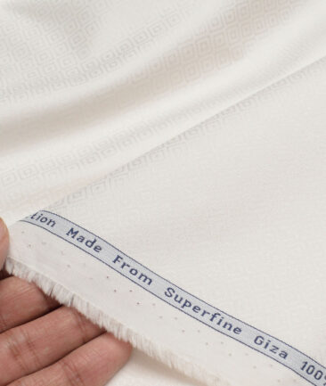 Tresca by Arvind  Giza Cotton Self Design Shirting Fabric (Cream)