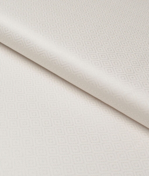 Tresca by Arvind  Giza Cotton Self Design Shirting Fabric (Cream)