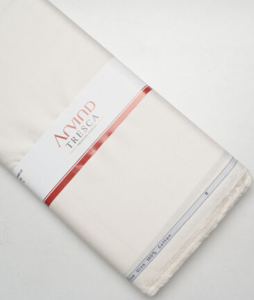 Tresca by Arvind  Giza Cotton Self Design Shirting Fabric (Cream)