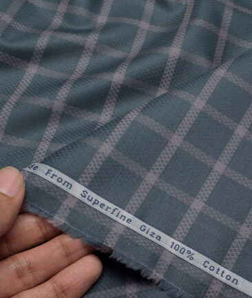 Tresca by Arvind  Giza Cotton Checks Shirting Fabric (Dark Green)