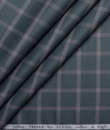 Tresca by Arvind  Giza Cotton Checks Shirting Fabric (Dark Green)