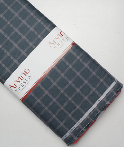 Tresca by Arvind  Giza Cotton Checks Shirting Fabric (Dark Green)