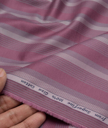Tresca by Arvind  Giza Cotton Striped Shirting Fabric (Dark Mauve)