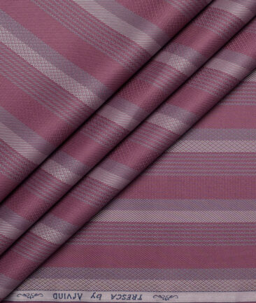 Tresca by Arvind  Giza Cotton Striped Shirting Fabric (Dark Mauve)