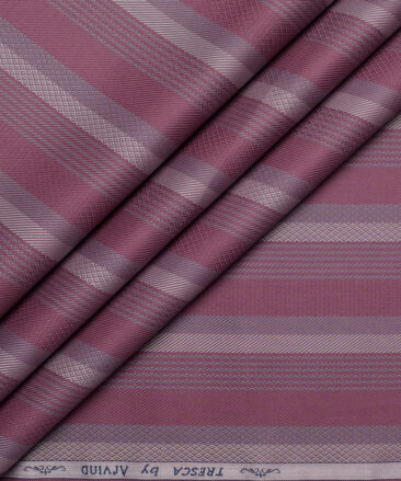 Tresca by Arvind  Giza Cotton Striped Shirting Fabric (Dark Mauve)