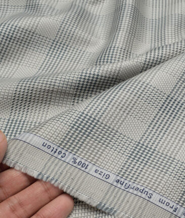 Tresca by Arvind  Giza Cotton Checks Shirting Fabric (Light Pista Green)
