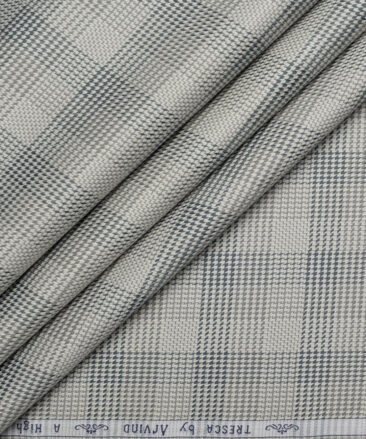 Tresca by Arvind  Giza Cotton Checks Shirting Fabric (Light Pista Green)