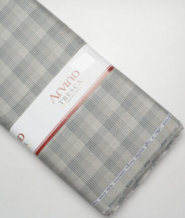 Tresca by Arvind  Giza Cotton Checks Shirting Fabric (Light Pista Green)