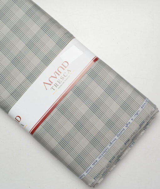 Tresca by Arvind  Giza Cotton Checks Shirting Fabric (Light Pista Green)