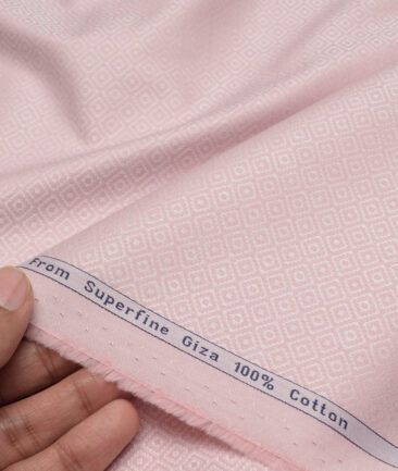 Tresca by Arvind  Giza Cotton Self Design Shirting Fabric (Pink)