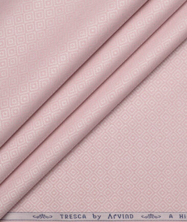 Tresca by Arvind  Giza Cotton Self Design Shirting Fabric (Pink)