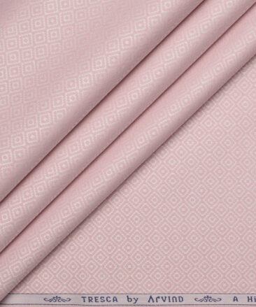 Tresca by Arvind  Giza Cotton Self Design Shirting Fabric (Pink)