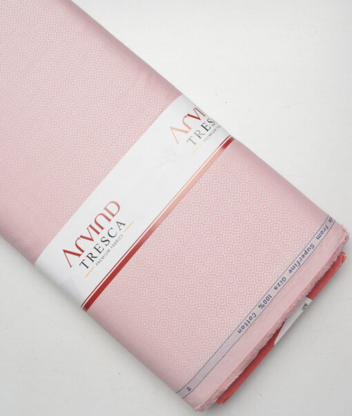 Tresca by Arvind  Giza Cotton Self Design Shirting Fabric (Pink)