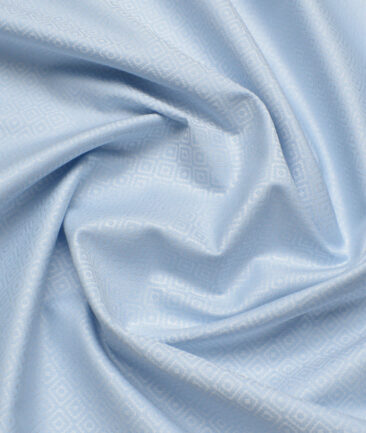 Tresca by Arvind  Giza Cotton Self Design Shirting Fabric (Sky Blue)