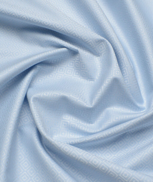 Tresca by Arvind  Giza Cotton Self Design Shirting Fabric (Sky Blue)