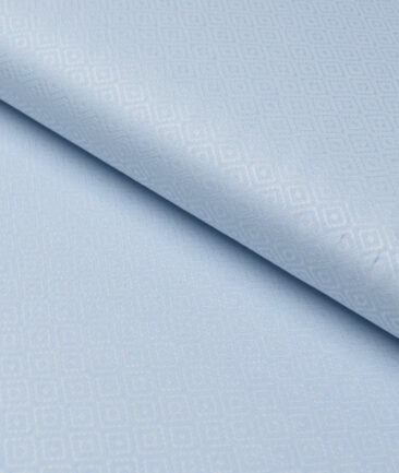 Tresca by Arvind  Giza Cotton Self Design Shirting Fabric (Sky Blue)