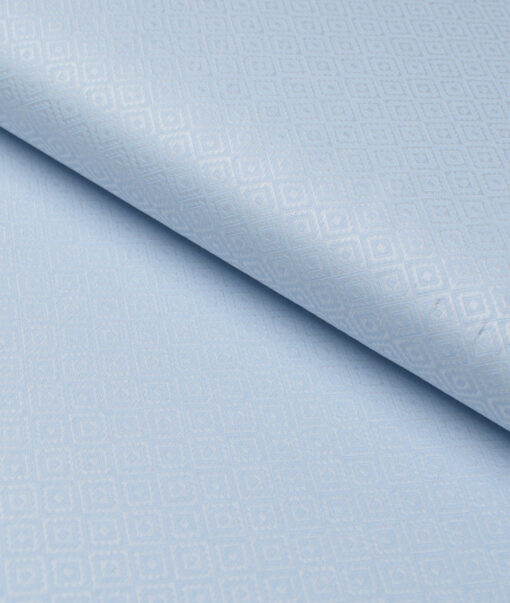 Tresca by Arvind  Giza Cotton Self Design Shirting Fabric (Sky Blue)