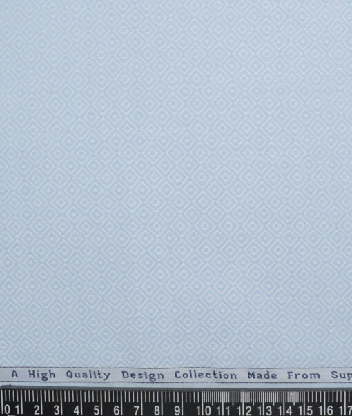 Tresca by Arvind  Giza Cotton Self Design Shirting Fabric (Sky Blue)