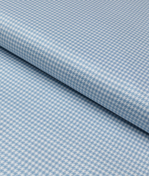 Tresca by Arvind  Giza Cotton Structured Shirting Fabric (White & Blue)