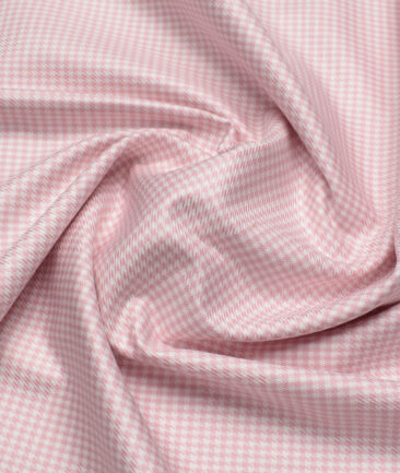 Tresca by Arvind  Giza Cotton Structured Shirting Fabric (White & Pink)