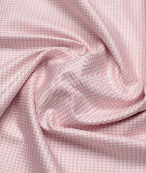 Tresca by Arvind  Giza Cotton Structured Shirting Fabric (White & Pink)