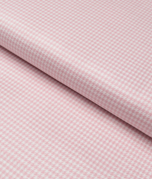Tresca by Arvind  Giza Cotton Structured Shirting Fabric (White & Pink)