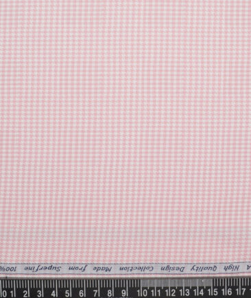 Tresca by Arvind  Giza Cotton Structured Shirting Fabric (White & Pink)