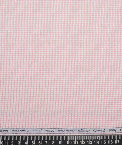 Tresca by Arvind  Giza Cotton Structured Shirting Fabric (White & Pink)