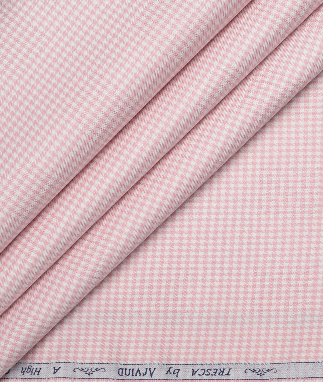 Tresca by Arvind Giza Cotton Structured Shirting Fabric (White & Pink) Tresca by Arvind Giza Cotton Structured Shirting Fabric (White & Pink)