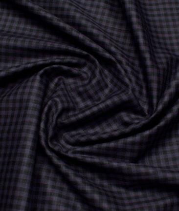Tresca by Arvind  Superfine Cotton Checks Shirting Fabric (Dark Grey)