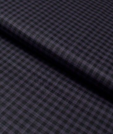 Tresca by Arvind  Superfine Cotton Checks Shirting Fabric (Dark Grey)