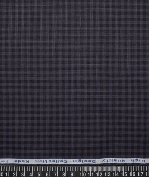 Tresca by Arvind  Superfine Cotton Checks Shirting Fabric (Dark Grey)
