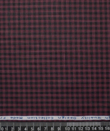 Tresca by Arvind  Superfine Cotton Checks Shirting Fabric (Wine)