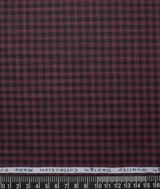 Tresca by Arvind  Superfine Cotton Checks Shirting Fabric (Wine)
