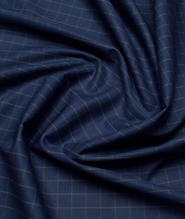 Tresca by Arvind  Giza Cotton Checks Shirting Fabric (Dark Royal Blue)