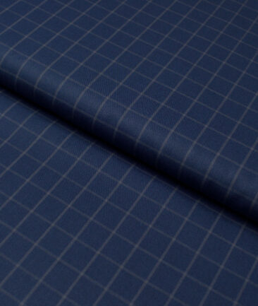 Tresca by Arvind  Giza Cotton Checks Shirting Fabric (Dark Royal Blue)