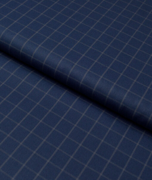 Tresca by Arvind  Giza Cotton Checks Shirting Fabric (Dark Royal Blue)
