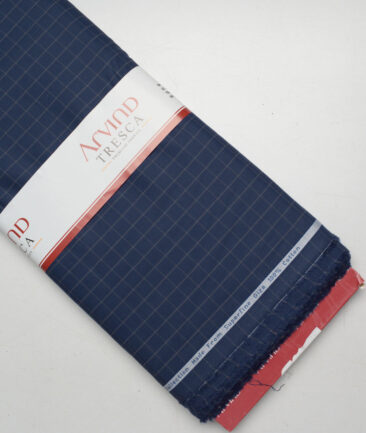 Tresca by Arvind  Giza Cotton Checks Shirting Fabric (Dark Royal Blue)