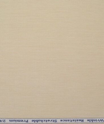 Tresca by Arvind 2 Ply 60's Structured Giza Cottton Wrinkle Resistant Stretchable Trouser or Chinos Fabric (Beige)