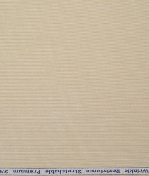 Tresca by Arvind 2 Ply 60's Structured Giza Cottton Wrinkle Resistant Stretchable Trouser or Chinos Fabric (Beige)