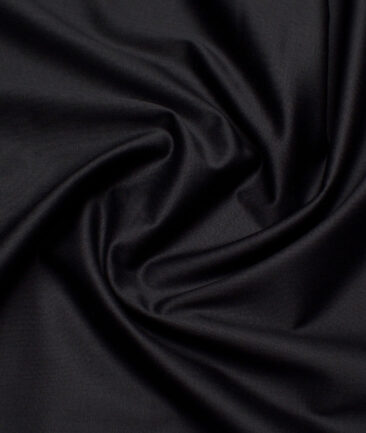 Tresca by Arvind 2 Ply 60's Structured Giza Cottton Wrinkle Resistant Stretchable Trouser or Chinos Fabric (Black)